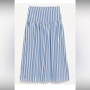 Old Navy xxl drop waist midi skirt blue and white skirt. New nwt